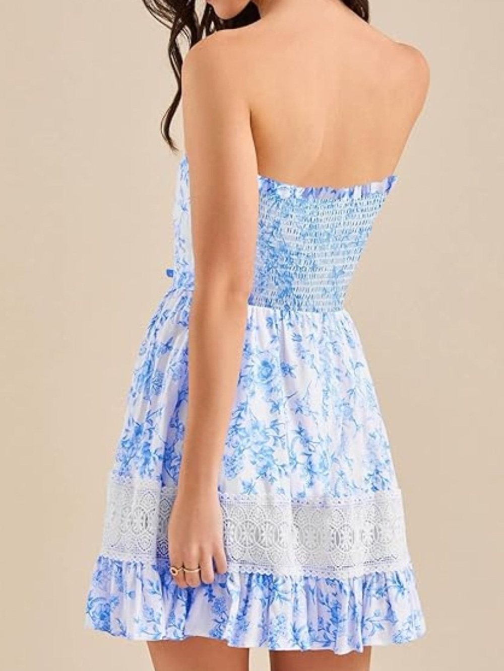 Ruffled Hem Printed Tube Dress - Picture 7 of 9